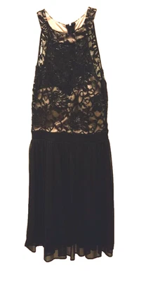Morgan & Co Lace & Beige ALINE Gown/Short Dress/ Party Dress / size: 5/6-Black  - Image 1 of 4