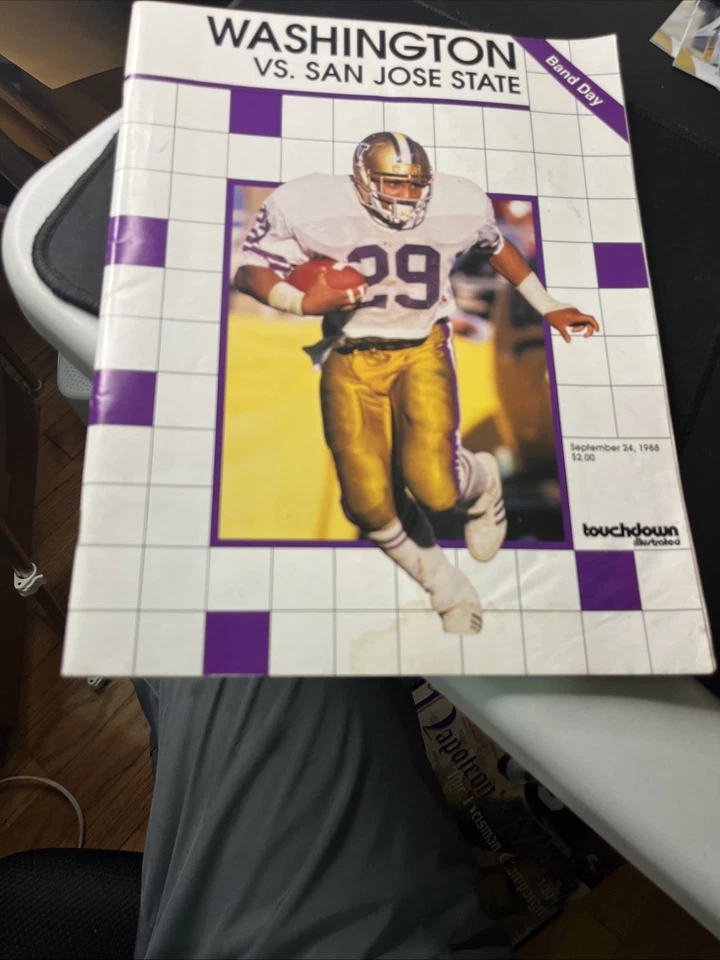 1988 NCAA Football Program  Washington  Huskies VS San Jose St Spartans  🔥 - Image 1 of 1