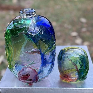 Luigi Onesto Flasche & Stopfen Murano Kunstglas 13” hoch 6” lang 3” breit - Bild 1 von 10