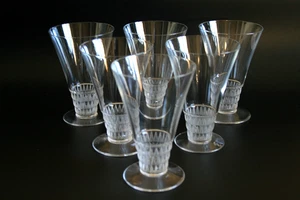 6er SET VINTAGE LALIQUE BOURGUEIL KRISTALL WEINGLÄSER - Bild 1 von 4