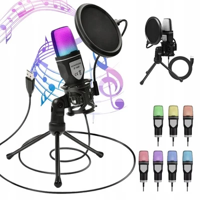 USB Mikrofon PC, Gaming Mikrofon für Streaming Podcast Studio, Microphone USB C - Bild 1 von 4