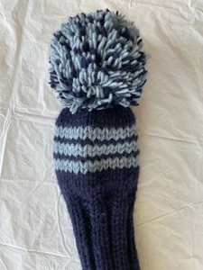 Sunfish Fairway Golf Headcover, Navy and Light Blue Knit Wool - Very Good - Picture 1 of 3