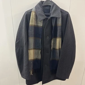Tommy Hilfiger Men's Size LT Wool blend Coat with Detachable Scarf Quilted Lined - Picture 1 of 12