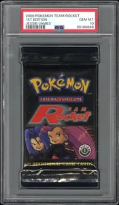 PSA 10 TEAM ROCKET 1st Edition Sealed Booster Pack 2000 Pokémon Jessie James - Bild 1 von 2