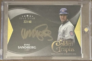 2024 Topps Five Star RYNE SANDBERG Auto Gold 22/40 SP Golden Graphs Chicago Cubs - Bild 1 von 2
