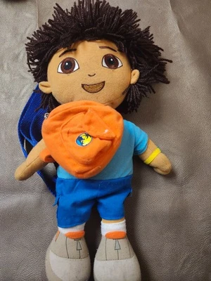 Dora The Explorer Diego Backpack Zippered Bag Adjustable Straps Plush 15" Lovey - Image 1 of 4