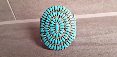 Armreif Armspange 925er Sterling Silber  Türkis  Handarbeit - Bild 1 von 4