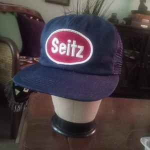 Vintage Kudzu Seitz Navy Blue Adjustable Snap Back Baseball Cap Hat - Picture 1 of 9