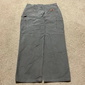 Carhartt Dungaree Fit Carpenter Cargo Loose Fit Military Green Hose 34Wx29L - Bild 1 von 7