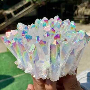 350G-400 Raro Ángel Aura Cuarzo Transparente Cristal Racimo Mineral Espécimen Decoración - Imagen 1 de 14
