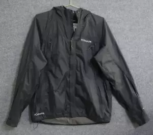 Columbia Titanium Jacket Men Large Black Hooded Full Zip Windbreaker Omni Tech - Picture 1 of 9