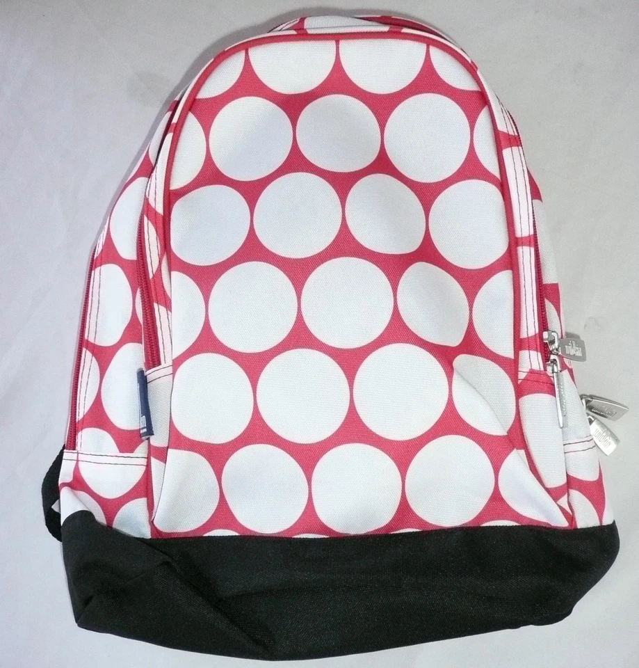 Wildkin Backpack Dark Coral (Red) with Large White Polka Dots NEW  — 第 1/3 张图片