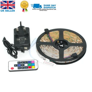 Wholesale 5 Meter Roll RGB LED Strip 300Leds 5050 SMD RF Remote IP65 12V DC UK - Picture 1 of 8