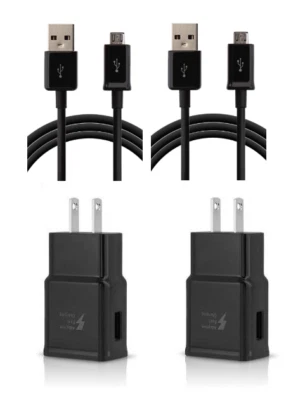 Paquete de 2 cables cargadores rápidos de pared para Samsung Galaxy S7 Edge S6+ J3 J7 N5 Foto 1 de 3