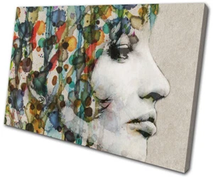 Female Watercolour Illustration SINGLE CANVAS WALL ART Picture Print - Picture 1 of 1