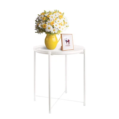 Modern Coffee End Table Sofa Side Table Home Decor Small Space Furniture White - Image 1 of 4
