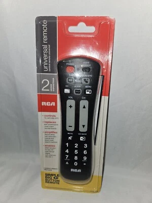Remote Rca Rcrh02br Universal Device Control Button Big Up Devices Simple Tv F - Image 1 of 4