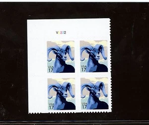 US 4138 Bighorn Sheep 17c - Bloque de placas de 4 - MNH - 2007 - V2222 UL - Imagen 1 de 1