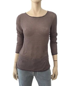 ISABEL MARANT Striped Sheer Mako Cotton Knit Twisted Seam Sweater M BRAND NEW - Picture 1 of 3