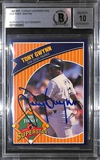 Tony Gwynn Signed 1992 Mr. Turkey Superstars Card #13 BAS COA Gem Mint 10 Auto'd