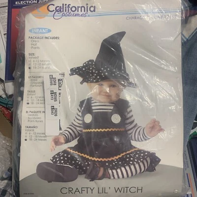 Crafty Lil' Witch Halloween Costume - Infant 18 to 24 months - Dress Hat Pants - Image 1 of 4