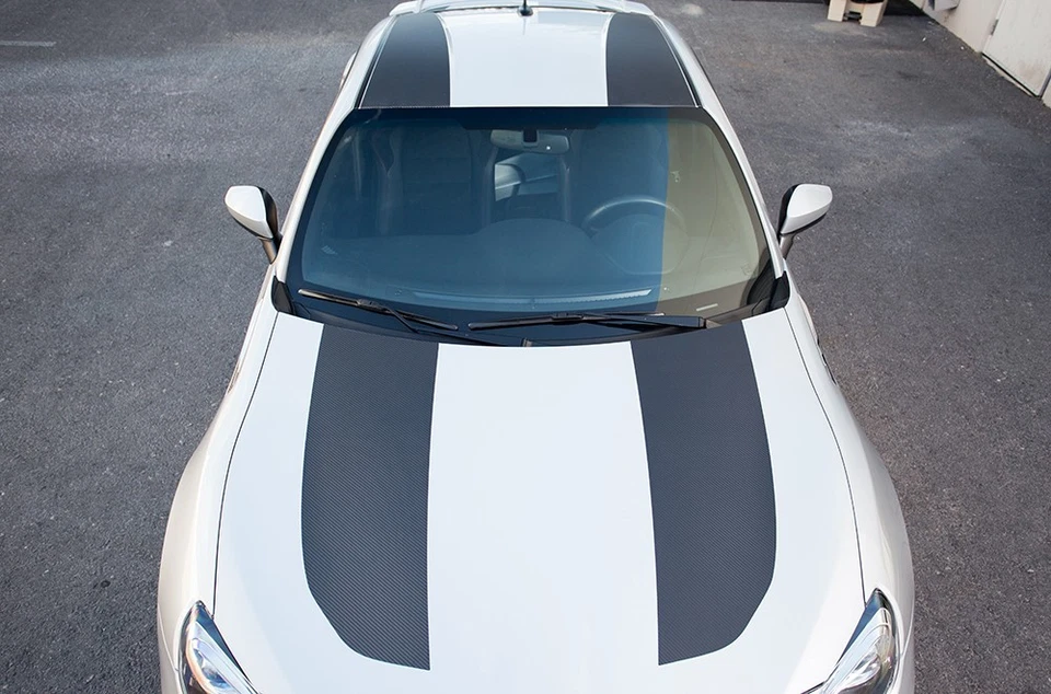 Calcomanías de vinilo gráficas de rayas de techo completas para Subaru BRZ FR-S 13-16 fibra de carbono  Foto 1 de 3