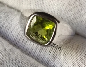 Natürlicher Peridot Silberring, 925 Sterlingsilber Ring, Herren Ring, Herren Schmuck - Bild 1 von 6