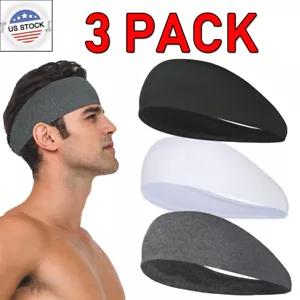 3 piezas Hombres Mujeres Diadema Deportiva Banda de sudor Entrenamiento Correr Yoga Bandas para la cabeza elásticas - Imagen 1 de 17