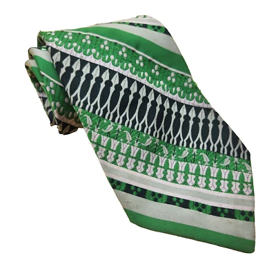 Corbata vintage Caplan's verde y negra, 57", BUENA Foto 1 de 4