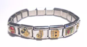 NOMINATION Modular MICKEY MOUSE CZ 6 CHARM I love NY/SOCCER/JB/Lady Bug BRACELET - Picture 1 of 4