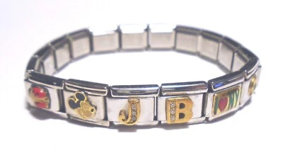 НОМИНАЦИЯ модульный Микки Маус CZ 6 подвеска я люблю NY/SOCCER/JB/Lady жук браслет - Изображение 1 из 4