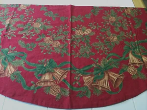 Rounded Ascot-Type Holiday Christmas Valance Bells Holly Pinecones Handmade? - Picture 1 of 8