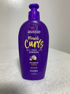 2 Aussie Miracle Curls Leave-In Detangling Milk Paraben Free Coconut 6.7 oz Each - Picture 1 of 1