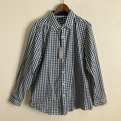 Galaxy by Harvic Shirt Mens XL Slim Fit Blue Green Plaid Button Up Long Sleeve - Image 1 of 4