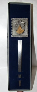 SUPERB BRAND GENUINE PEWTER TWO-TONE WASHINGTON DC METAL LETTER OPENER - Picture 1 of 4