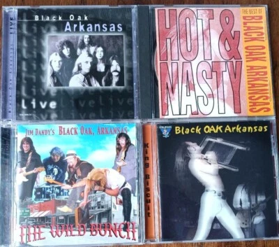 4 Black Oak Arkansas CDs, Hot & Nasty Best Of & King Biscuit Flower Hour & Live Foto 1 de 4