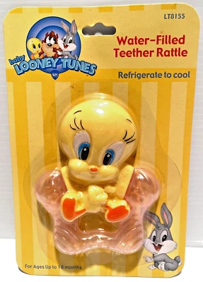 Looney Tunes Teething Ring TWEETY Baby Water Filled Rattle #LT8155 LOT OF 2 - Image 1 of 4