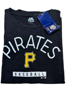 Majestic Pittsburgh Pirates MLB Baseball Women's Black T-Shirt Sz: XL NEW - Picture 1 of 5