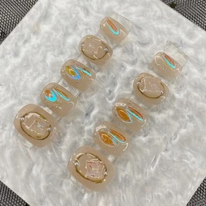 Kit de uñas artificiales autoadhesivas Press On Nails pegar piedras 3D 24 ud - Imagen 1 de 4
