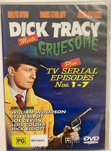 DVD DICK TRACY MEETS GRUESOME R Byrd B Karloff +TV EPISODES B&W ALL REGIONS - Picture 1 of 2