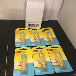 NIOP 6 Carmex Cupcake 🧁Batter Moisturizing Lip Balm SPF 15 Sealed Blister Box - Picture 1 of 5