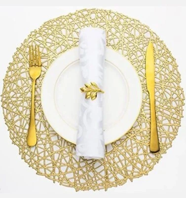 11pcs 15" wide Round Metallic String Placemats Party Wedding Events Decorations - Image 1 of 4