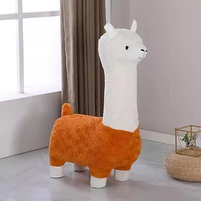 Alpaca Stools Cartoon Fleece Chair Footstool Change Shoe Stool Leisure Chairs - Image 1 of 4
