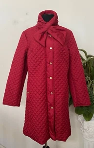 Isaac Mizrahi Live Women's Red Polyester Bow Quilted Coat Size 20 EUC! - Picture 1 of 8