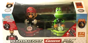 Carrera Super Mario Kart & Yoshi -Pipe Kart RC Twinpack -Rare - Picture 1 of 3