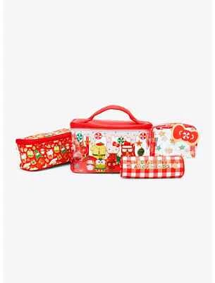 Hello Kitty And Friends Holiday Christmas 4 Piece Makeup Bag Travel Set NEW - Image 1 of 4