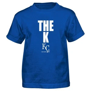 Team Athletics MLB Kansas City Royals blau Jungen T-Shirt "The K", Größe Medium 5/6 - Bild 1 von 1