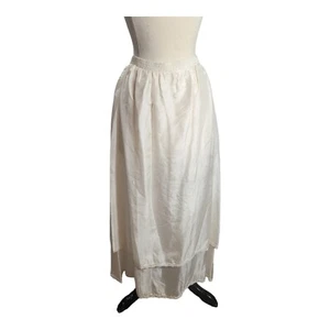 Long Victorian White Petticoat Skirt 100% Silk Tiered Large Jonathan Martin - Picture 1 of 15