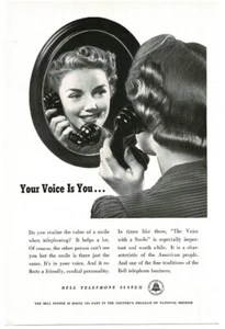 1941 Bell Telephone pretty woman looking in mirror Vintage print ad - Picture 1 of 1