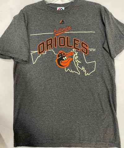 BALTIMORE ORIOLES MAJESTIC T-SHIRT ADULT LARGE MENS Cover